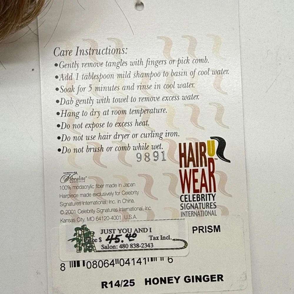 Celebrity Hairwear Prism Honey Ginger Claw Clip Ponytail Hair Piece R1425‎